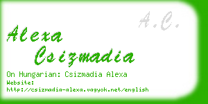 alexa csizmadia business card